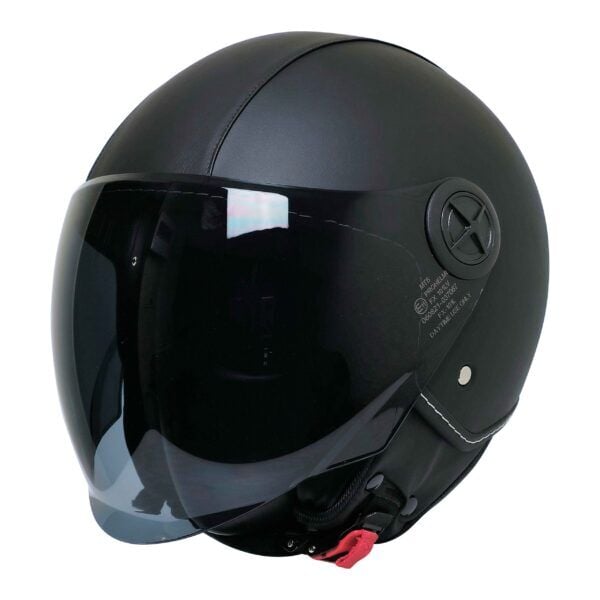 MTS FX-101 LEATHER YARIM KASK DERİ KAPLAMALI MODEL