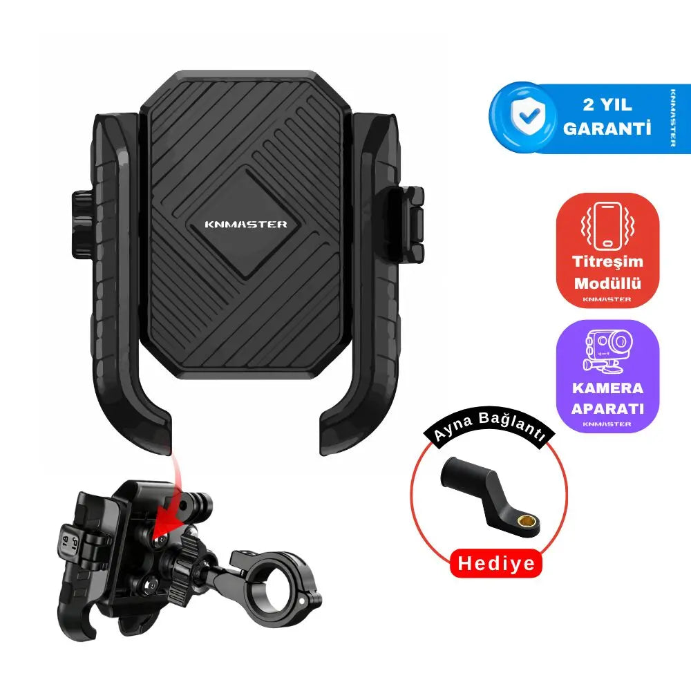 KNMASTER TT500 Titreşim Önleyicili Motosiklet Telefon Tutucu