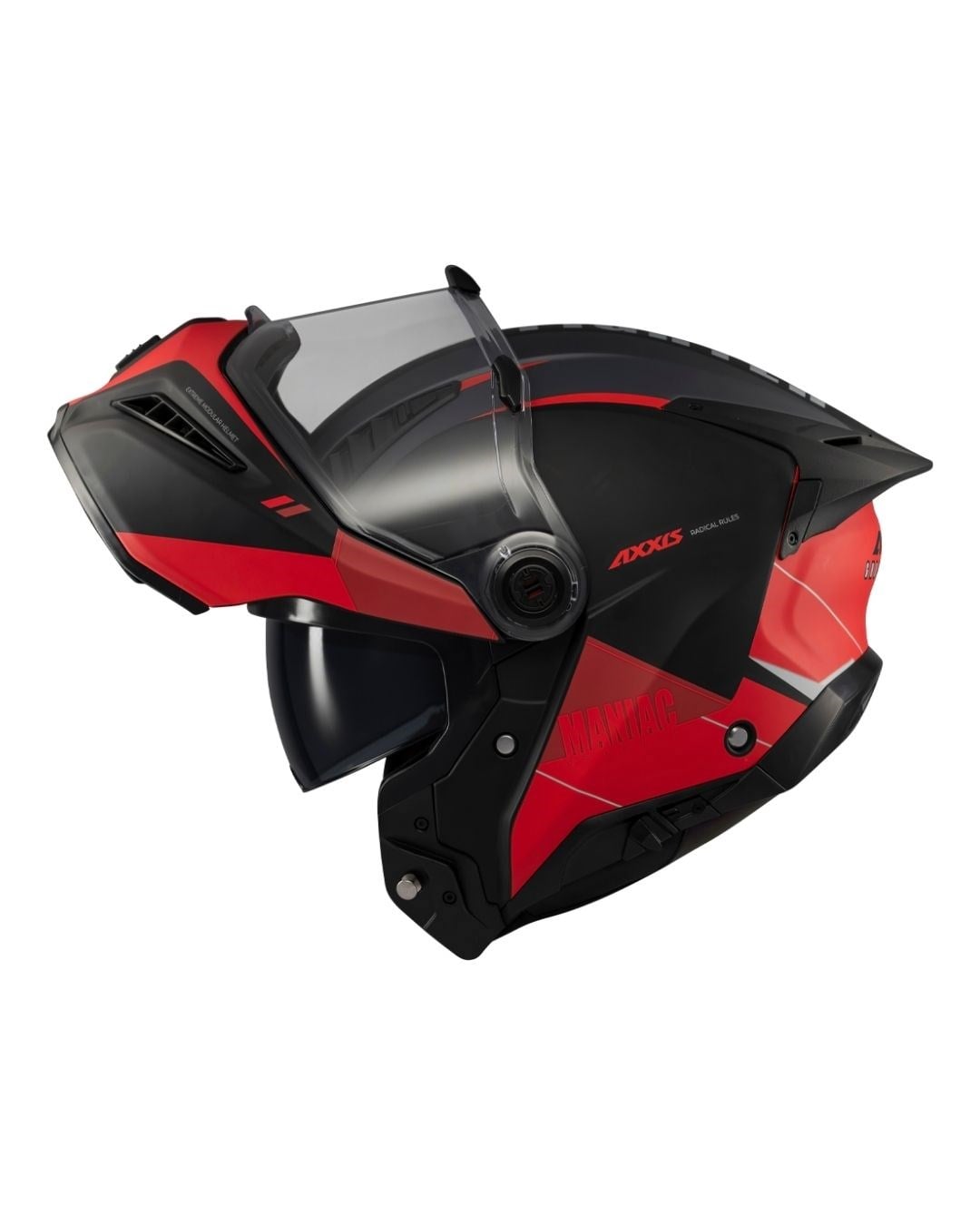 AXXIS Ghostfighter Maniac B5 Mat Gri Kırmızı Motosiklet Kaskı