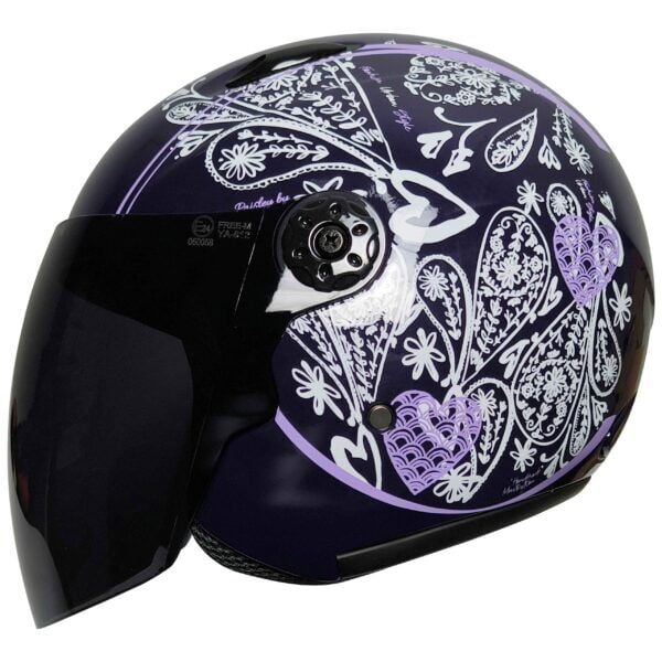 FREEM FR-601 YARIM KASK SİYAH CAMLI PAISLEY WOMEN