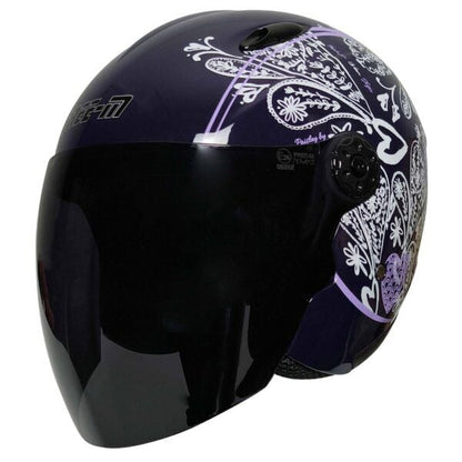 FREEM FR-601 YARIM KASK SİYAH CAMLI PAISLEY WOMEN