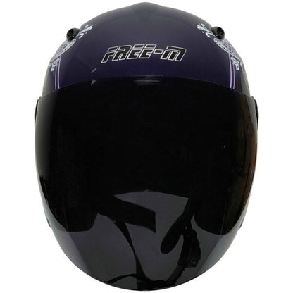 FREEM FR-601 YARIM KASK SİYAH CAMLI PAISLEY WOMEN