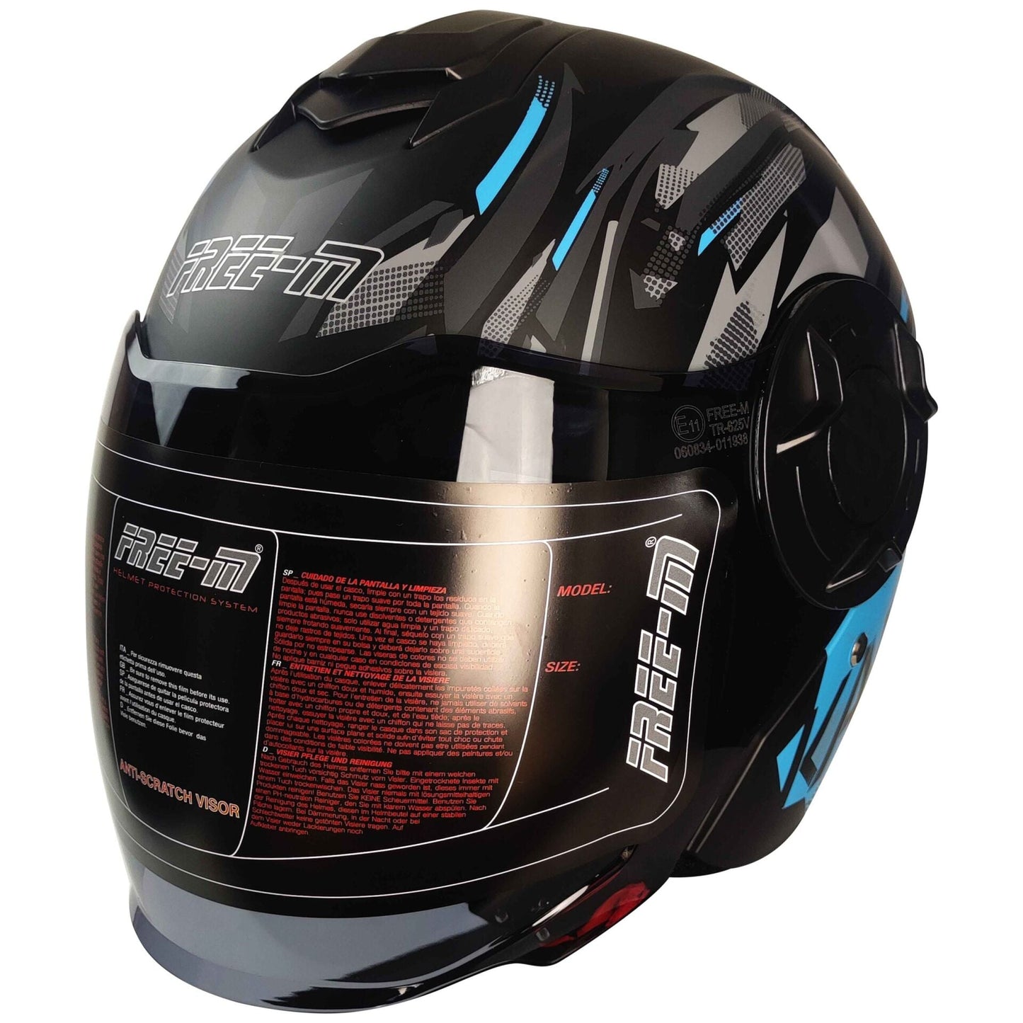 FREEM FR-665 YARIM KASK GÜNEŞ VİZÖRLÜ MAT TURKUAZ