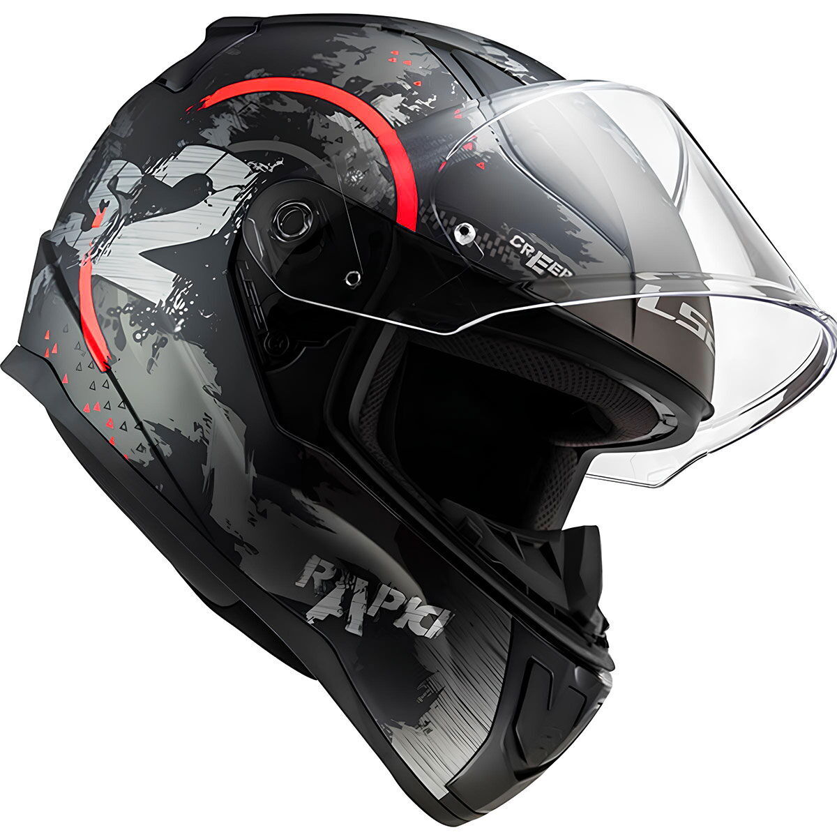 LS2 Rapid 2 Circle Kapalı Kask (Mat Siyah-Kırmızı)