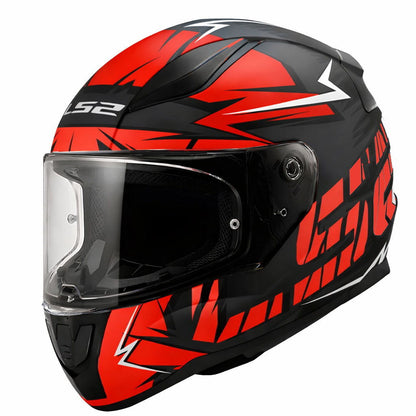 LS2 Rapid 2 Cromo Kapalı Kask (Mat Siyah-Kırmızı)
