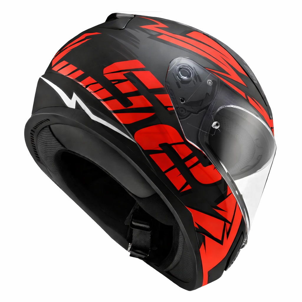 LS2 Rapid 2 Cromo Kapalı Kask (Mat Siyah-Kırmızı)