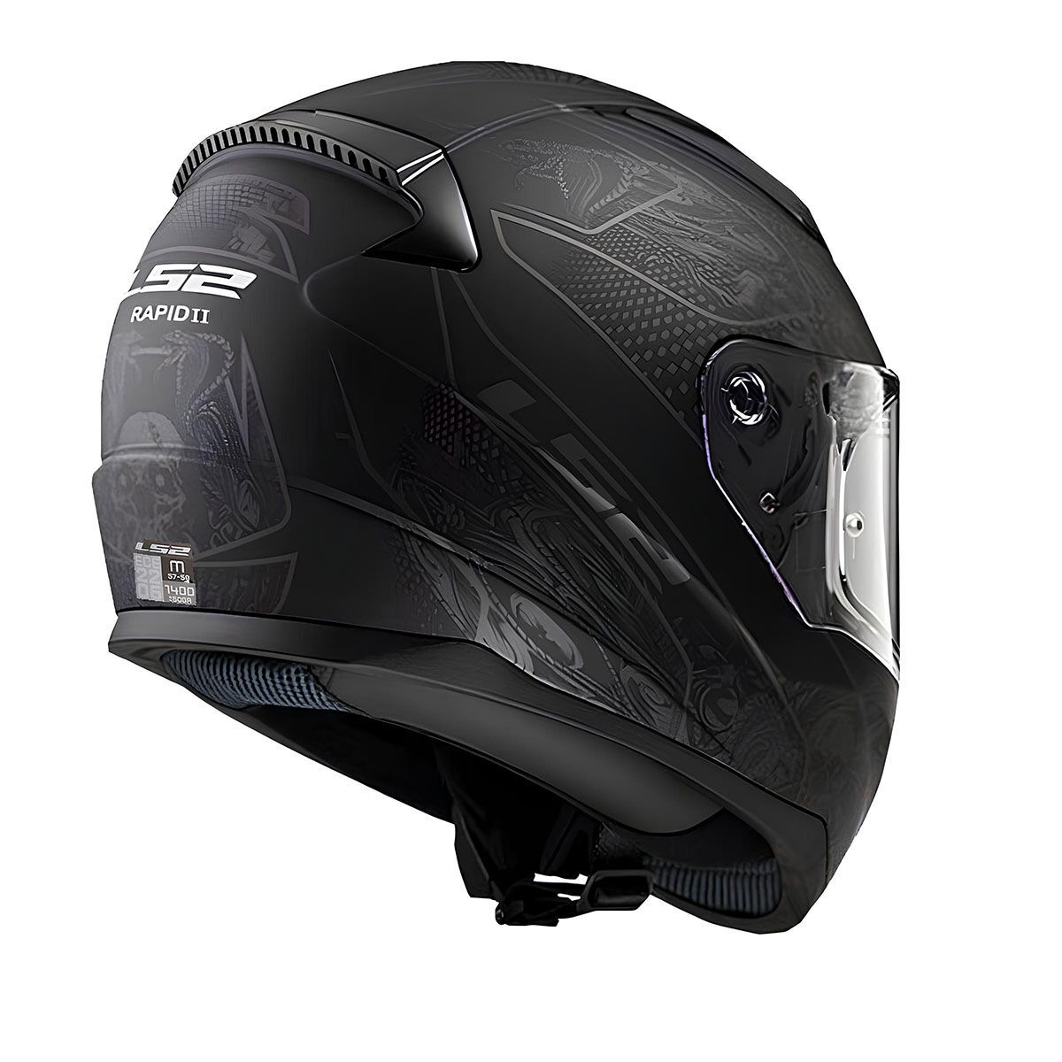 LS2 Rapid 2 Crypt Kapalı Kask (Mat Siyah)