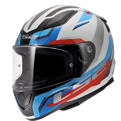 LS2 Rapid 2 Hyper Kapalı Kask (Beyaz-Mavi-Kırmızı)