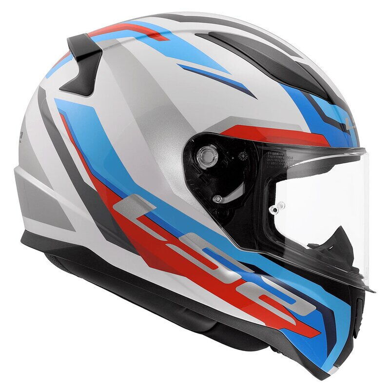 LS2 Rapid 2 Hyper Kapalı Kask (Beyaz-Mavi-Kırmızı)