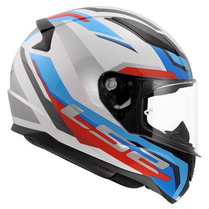 LS2 Rapid 2 Hyper Kapalı Kask (Beyaz-Mavi-Kırmızı)
