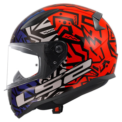 LS2 Rapid 2 Memphis Kapalı Kask (Kırmızı-Mavi)