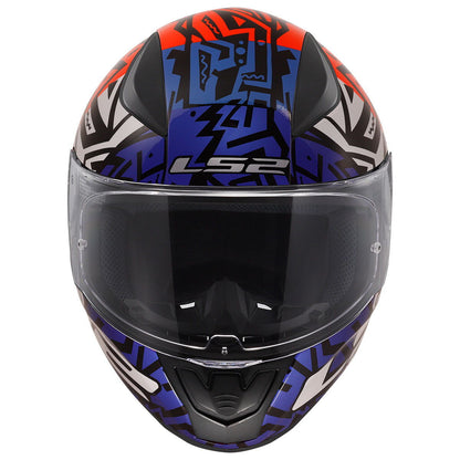 LS2 Rapid 2 Memphis Kapalı Kask (Kırmızı-Mavi)
