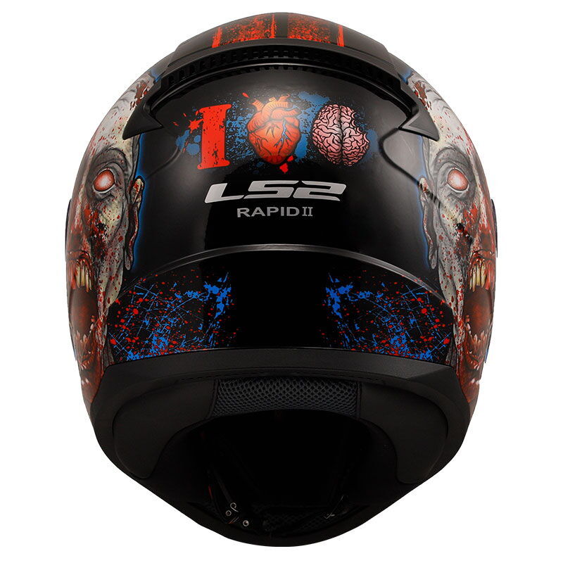 LS2 Rapid 2 Zombie Kapalı Kask (Siyah-Kırmızı)