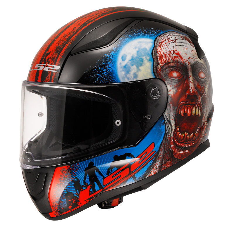 LS2 Rapid 2 Zombie Kapalı Kask (Siyah-Kırmızı)