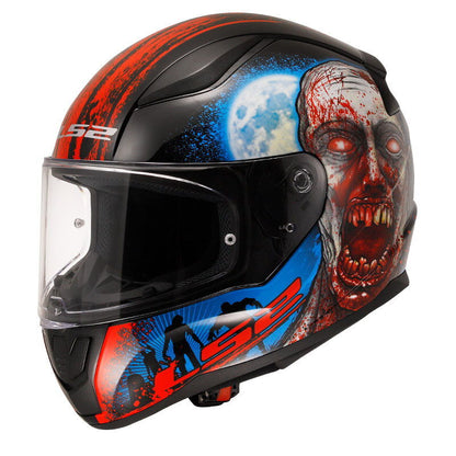 LS2 Rapid 2 Zombie Kapalı Kask (Siyah-Kırmızı)