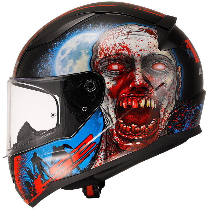 LS2 Rapid 2 Zombie Kapalı Kask (Siyah-Kırmızı)