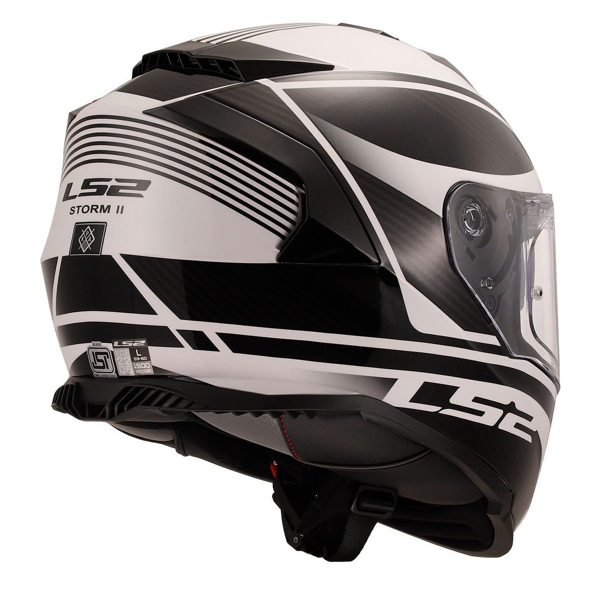 LS2 Storm 2 Dodger Kapalı Kask (Mat Siyah-Beyaz)