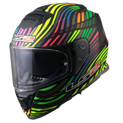 LS2 Storm 2 Power Kapalı Kask (Mat Siyah-Gökkuşağı)