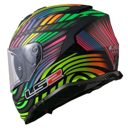 LS2 Storm 2 Power Kapalı Kask (Mat Siyah-Gökkuşağı)