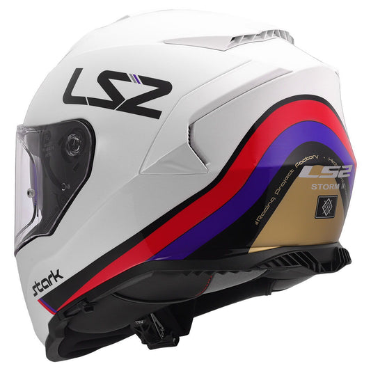 LS2 Storm 2 Stark Kapalı Kask (Beyaz-Kırmızı-Mavi-Sarı)