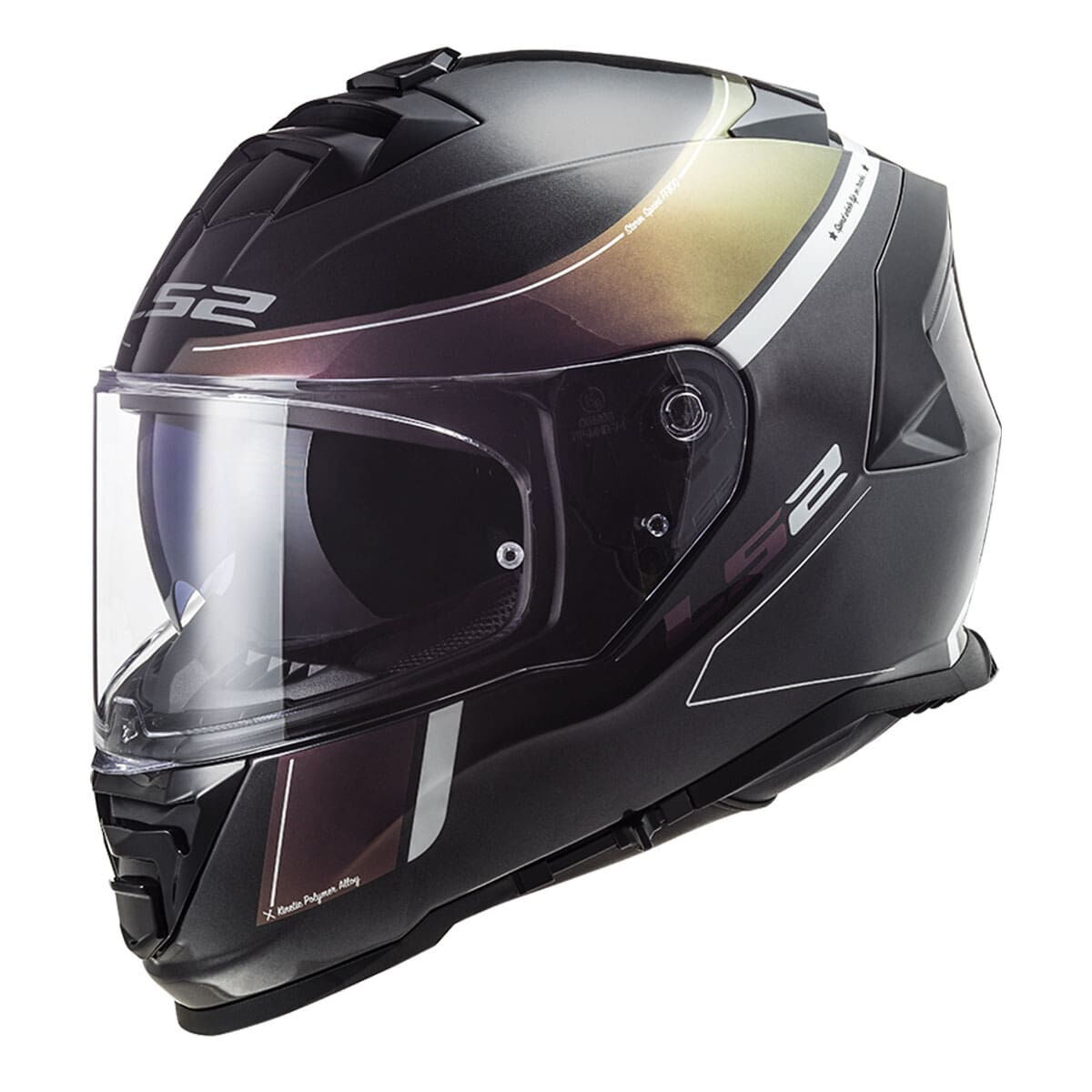 LS2 Storm 2 Velvet Kapalı Kask (Mat Siyah-Gökkuşağı)