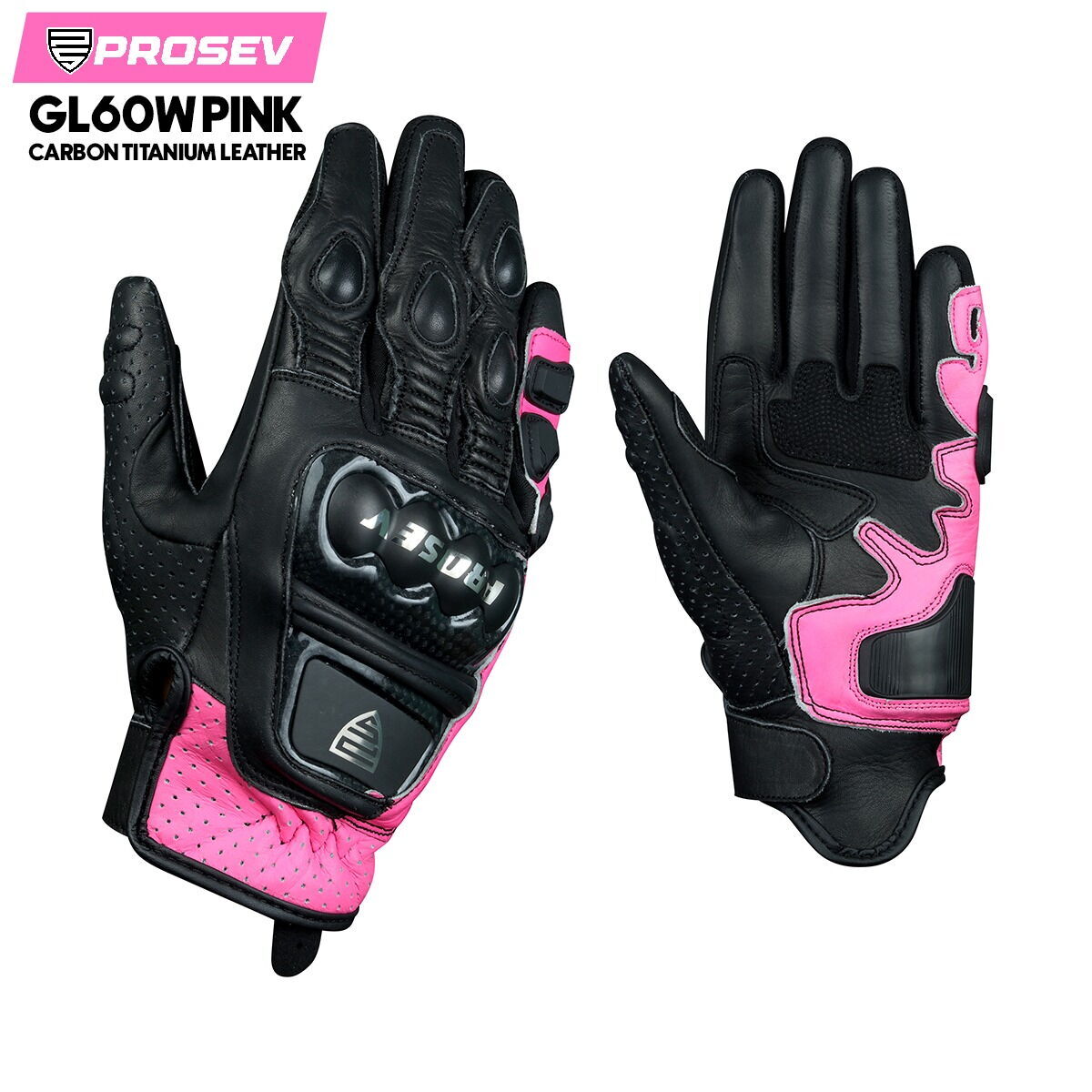 Prosev GL60W Karbon Bayan Eldiven (Siyah-Pembe)