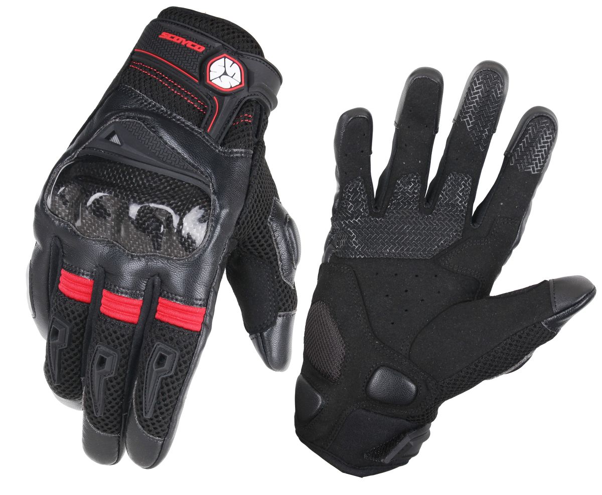 Scoyco MC57 Yazlık Carbon Korumalı Eldiven (Kırmızı-Siyah)